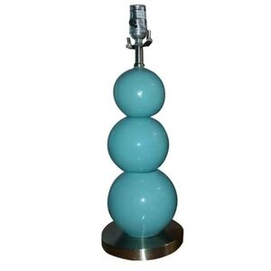 Vintage Light Turquoise Aqua Blue Modern Coastal Three Gourd Table Lamp
